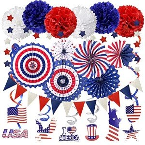 USA Party Decorations: Red, White & Blue Set