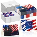 130 Pcs Patriotic Note Cards Set with Envelopes