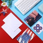 130 Pcs Patriotic Note Cards Set with Envelopes