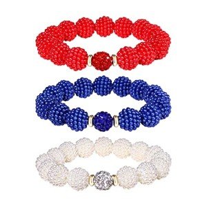 Patriotic Beaded Bracelets for Independence Day Celebrations