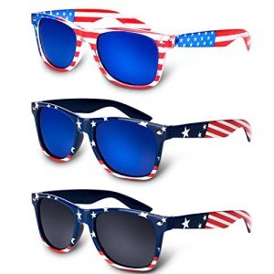American Flag Sunglasses - 3 Pack Patriotic Set