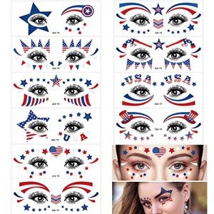 4th of July Face Tattoo Stickers - USA Theme