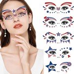 4th of July Face Tattoo Stickers - USA Theme