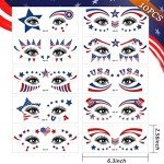 4th of July Face Tattoo Stickers - USA Theme