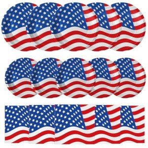 Patriotic 4th of July Plates and Napkins Set