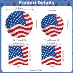 Patriotic 4th of July Plates and Napkins Set