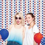 Patriotic Tinsel Backdrop Curtains – 2 Pack