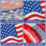 Patriotic 4th of July Plates and Napkins Set