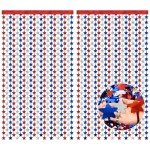 Patriotic Tinsel Backdrop Curtains – 2 Pack