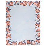 American Flag Border Paper – 60 Patriotic Sheets