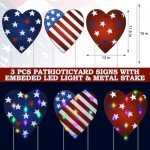 3-Piece LED Patriotic Yard Sign Set for Veterans