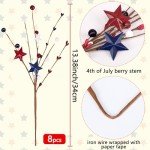 8PCS Patriotic Picks for 4th of July Decor