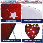 3-Piece LED Patriotic Yard Sign Set for Veterans