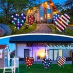 3-Piece LED Patriotic Yard Sign Set for Veterans