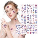 100PCS 4th of July Patriotic Tattoo Stickers