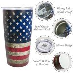American Flag Stainless Steel Travel Tumbler 20oz