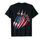 USA Flag Fighter Jets 4th of July T-Shirt