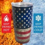 American Flag Stainless Steel Travel Tumbler 20oz