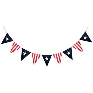 6ft Patriotic Burlap Banner for Independence Day