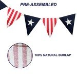 6ft Patriotic Burlap Banner for Independence Day