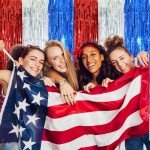 Patriotic Tinsel Curtains Set for Celebrations