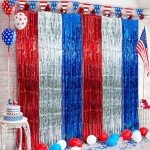 Patriotic Tinsel Curtains Set for Celebrations