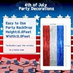 Patriotic Tinsel Curtains Set for Celebrations