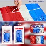 Patriotic Tinsel Curtains Set for Celebrations
