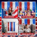 Patriotic Tinsel Curtains Set for Celebrations