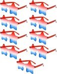 9 Pack Star Shaped Sunglasses for Patriotic Celebrations