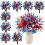 24 Pcs Patriotic Artificial Flowers for Celebrations