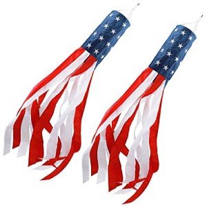 40" Heavy-Duty American Flag Windsock Decor