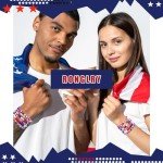 USA Flag Clay Bead Bracelet Set - 6PCS