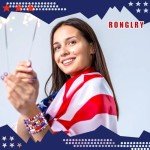 USA Flag Clay Bead Bracelet Set - 6PCS