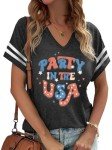 Women’s Patriotic V-Neck American Flag Shirt