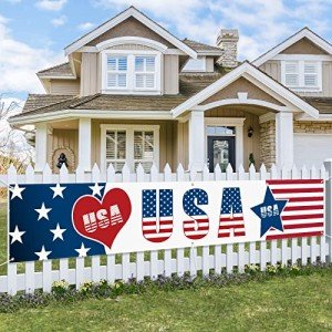 Large 4th of July Patriotic Banner Decor