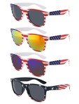 American Flag Sunglasses - 4 Pairs UV400 Protection
