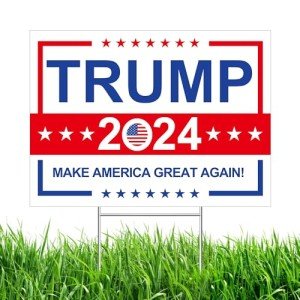 Trump 2024 Double-Sided Yard Sign with Stake