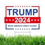 Trump 2024 Double-Sided Yard Sign with Stake