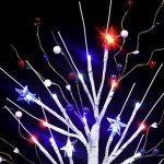 Lighted Patriotic Table Tree with LED Stars