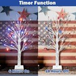 Lighted Patriotic Table Tree with LED Stars