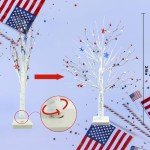Lighted Patriotic Table Tree with LED Stars
