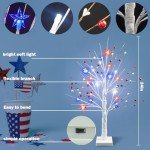 Lighted Patriotic Table Tree with LED Stars