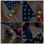 Glow in the Dark 4th of July Tattoos, 90 Pcs