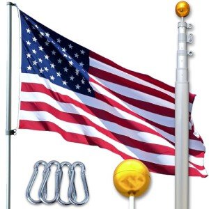 25-Foot Heavy Duty Telescoping Flagpole Kit