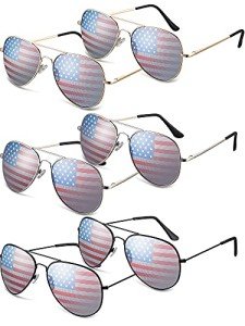 6 Pairs American Flag Beach Sunglasses Set