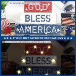 God Bless America Wooden Block Table Centerpieces