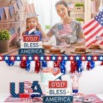 God Bless America Wooden Block Table Centerpieces