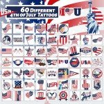 240 Patriotic Temporary Tattoos for Kids - Independence Day Fun