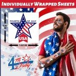 240 Patriotic Temporary Tattoos for Kids - Independence Day Fun
